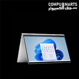HP Envy x360 2-in-1 laptop featuring Intel Iris Xe integrated graphics and Windows 11 Home