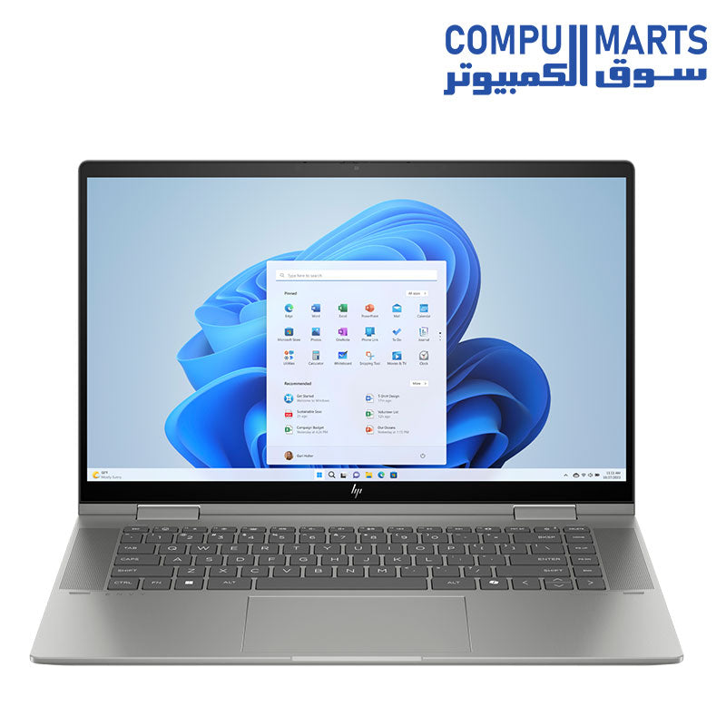 HP Envy x360 14-es1013dx 2-in-1 Convertible – Intel Core i5-120U, 14" FHD Touch, Intel Integrated Graphics, 8GB RAM, 512GB SSD, Win11 – Natural Silver Aluminum
