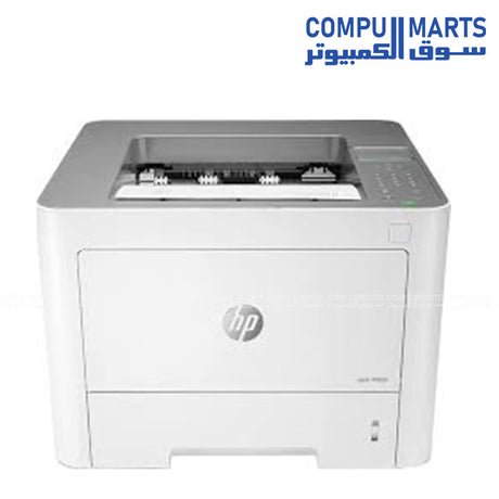 HP Laser 408dn monochrome laser printer front view 40ppm duplex