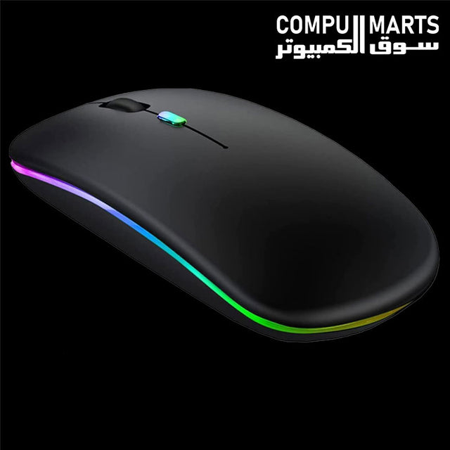 HP W10 rechargeable wireless optical mouse with slim design and multicolour finish