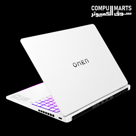 HP OMEN MAX 16 Ceramic White gaming laptop front view   