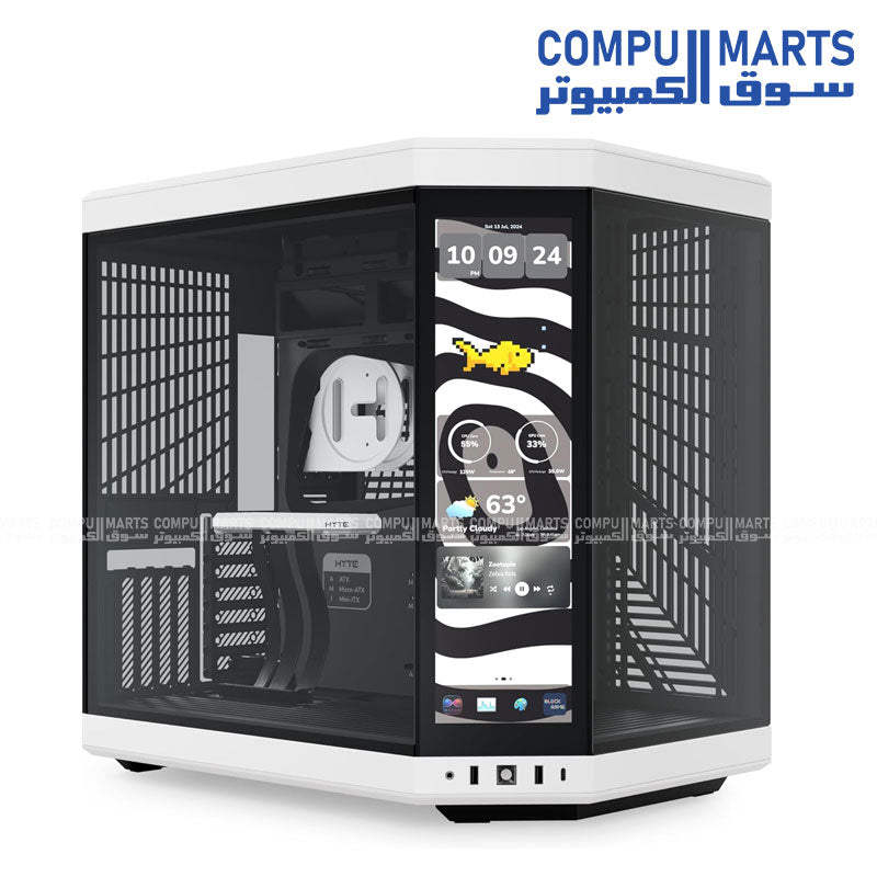 HYTE Y70 Touch Infinite Dual Chamber ATX Mid Tower Modern Aesthetic Case with Integrated 2.5K LCD Touchscreen