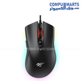 Havit Gamenote MS1040 RGB Gaming Mouse 8000 DPI 8-Key Programmable Black