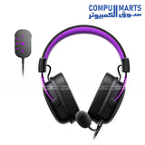 Havit H2002C+U wired over-ear headset with 64 Ohms impedance, passive noise cancellation, and USB & 3.5mm connectivity from Compumarts