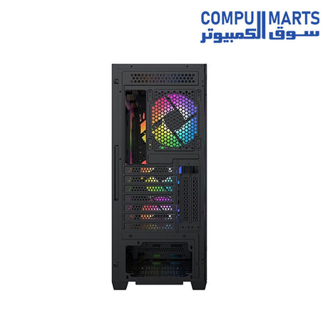 High airflow mid tower case with 3D mesh front panel, ARGB fans included, front radiator support up to 360mm, and multiple motherboard compatibility for PC builders in Egypt