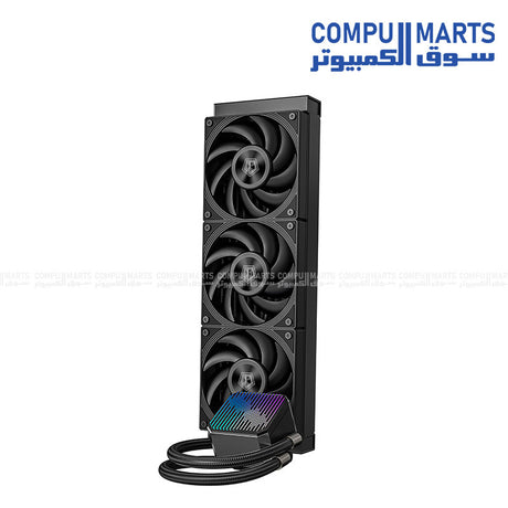 ID-COOLING liquid cooler with aluminum radiator 400mm size and 85CFM airflow fans for high performance cooling