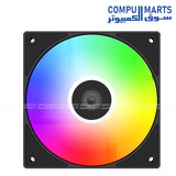 ID-COOLING AS-120-ARGB-K ARGB PWM 120mm Case Fan 3 Fans Kit featuring 120×120×25mm dimension, 300±200~2000RPM±10% speed range and 58CFM airflow performance