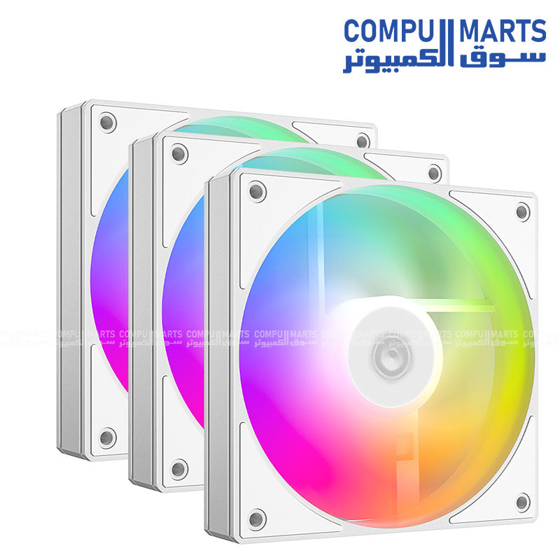 ID-COOLING AS-120-ARGB-K TRIO ARGB PWM case fan 120×120×25mm hydraulic bearing 300±200~2000RPM±10% 58CFM cooling fan for PC build Egypt
