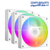 ID-COOLING AS-120-ARGB-K TRIO ARGB PWM case fan 120×120×25mm hydraulic bearing 300±200~2000RPM±10% 58CFM cooling fan for PC build Egypt