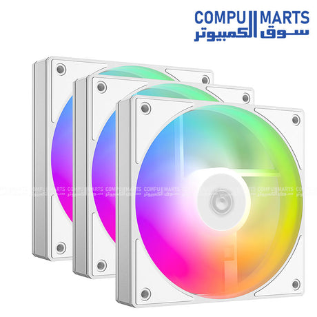 ID-COOLING AS-120-ARGB-K TRIO ARGB PWM case fan 120×120×25mm hydraulic bearing 300±200~2000RPM±10% 58CFM cooling fan for PC build Egypt