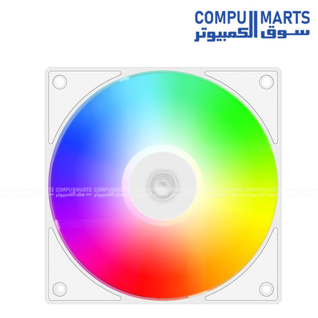 120mm PWM ARGB cooling fan with 1.8W power input and 12VDC rated voltage designed for gaming PC cooling systems available at Compumarts