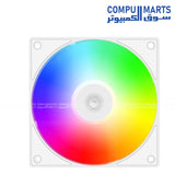 ID-COOLING AS-120-ARGB-W ARGB PWM case fan 120×120×25mm white hydraulic bearing cooling fan 300±200~2000RPM±10%