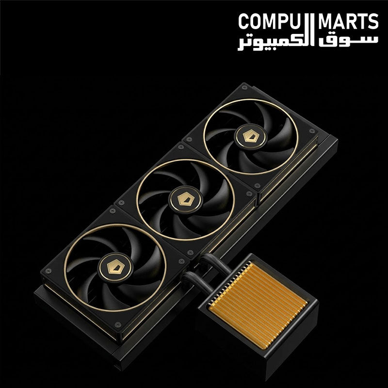 ID-COOLING DX360 GDL with 396×134×27mm aluminum radiator and 160mm premium sleeved tubing