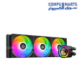ID-COOLING FX360 LCD WHITE 360mm liquid CPU cooler with 1.48 inch LCD screen 240x240 resolution and 350W TDP compatible with Intel and AMD in Egypt