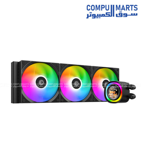 ID-COOLING FX360 LCD WHITE 360mm liquid CPU cooler with 1.48 inch LCD screen 240x240 resolution and 350W TDP compatible with Intel and AMD in Egypt