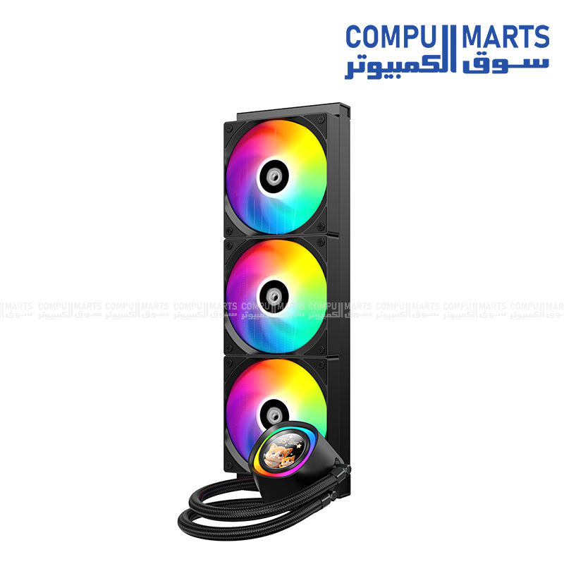ID-COOLING 360mm radiator cooler with premium sleeved tubing 420mm length and AS-120-ARGB V2 fans for gaming setups Egypt