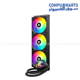 ID-COOLING 360mm radiator cooler with premium sleeved tubing 420mm length and AS-120-ARGB V2 fans for gaming setups Egypt
