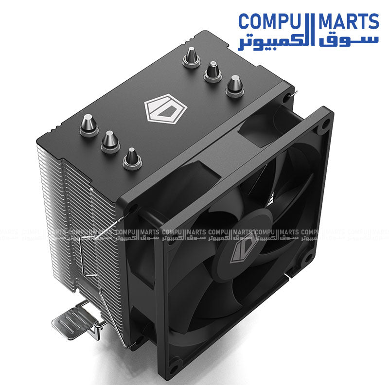 Compact ID-COOLING air CPU cooler with 3 direct touch heatpipes and aluminum fin heatsink for desktop systems