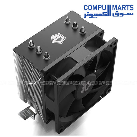Compact ID-COOLING air CPU cooler with 3 direct touch heatpipes and aluminum fin heatsink for desktop systems