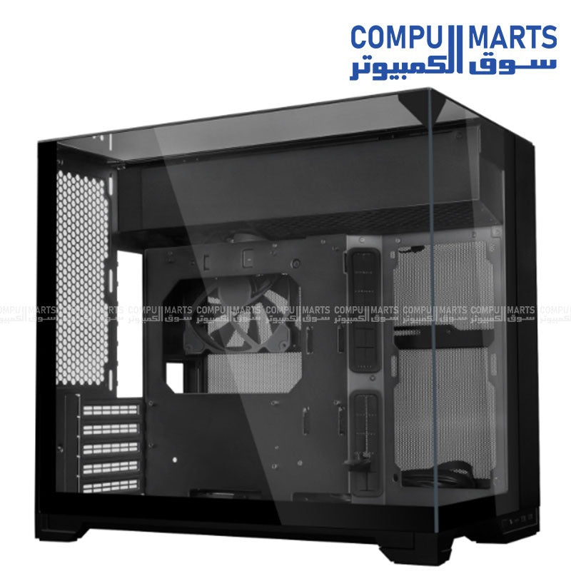 Lian Li O11 Vision M O11VMX Black Micro Tower Gaming Case with 410 mm GPU clearance and tempered glass construction