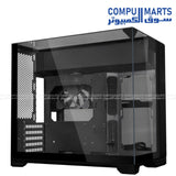 Lian Li O11 Vision M O11VMX Black Micro Tower Gaming Case with 410 mm GPU clearance and tempered glass construction