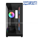 Compumarts Lian Li Vector V100R Mini BTF case with three 120mm side ARGB fans and one 120mm rear ARGB fan