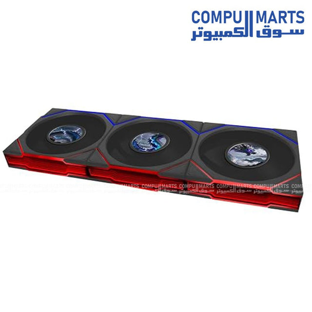 Lian Li UNI FAN TL LCD 120mm Reverse Blade ARGB Case Fan Triple Pack with Controller Black 12RTLLCD1F3B