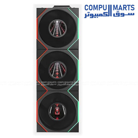 UNI FAN TL LCD 120mm case fan set with three fans, 2600 RPM maximum rotational speed, and 29 Decibels noise level