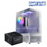 XPG INVADER X Mini Mid-Tower Chassis - Compact Gaming Case - 4mm Tempered Glass Side Panel - 5 x ARGB Fans - Liquid Cooling Support (240mm Radiator) - Vertical GPU Mounting