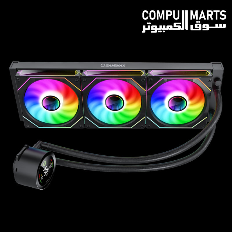 GameMax IceBurg 360 Digital BK radiator and three ARGB fans