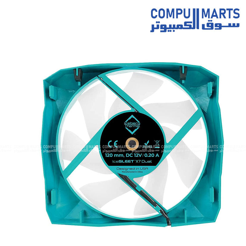 Iceberg Thermal IceSLEET X7 Dual CPU Cooler with 7 heat pipes, nickel-plated twin-tower design, dual ARGB fans, compatible with Intel and AMD including AM5 and LGA1700