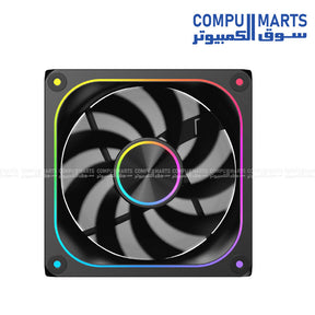 Close-up of the hydro bearing and blade design on the Xigmatek Infinity J22A fan available at Compumarts Egypt.