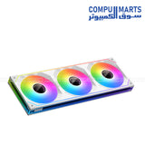 Xigmatek Infinity SF360 Digital ARGB 360mm Fan Kit Black and Arctic White with Infinity Ring LED Display