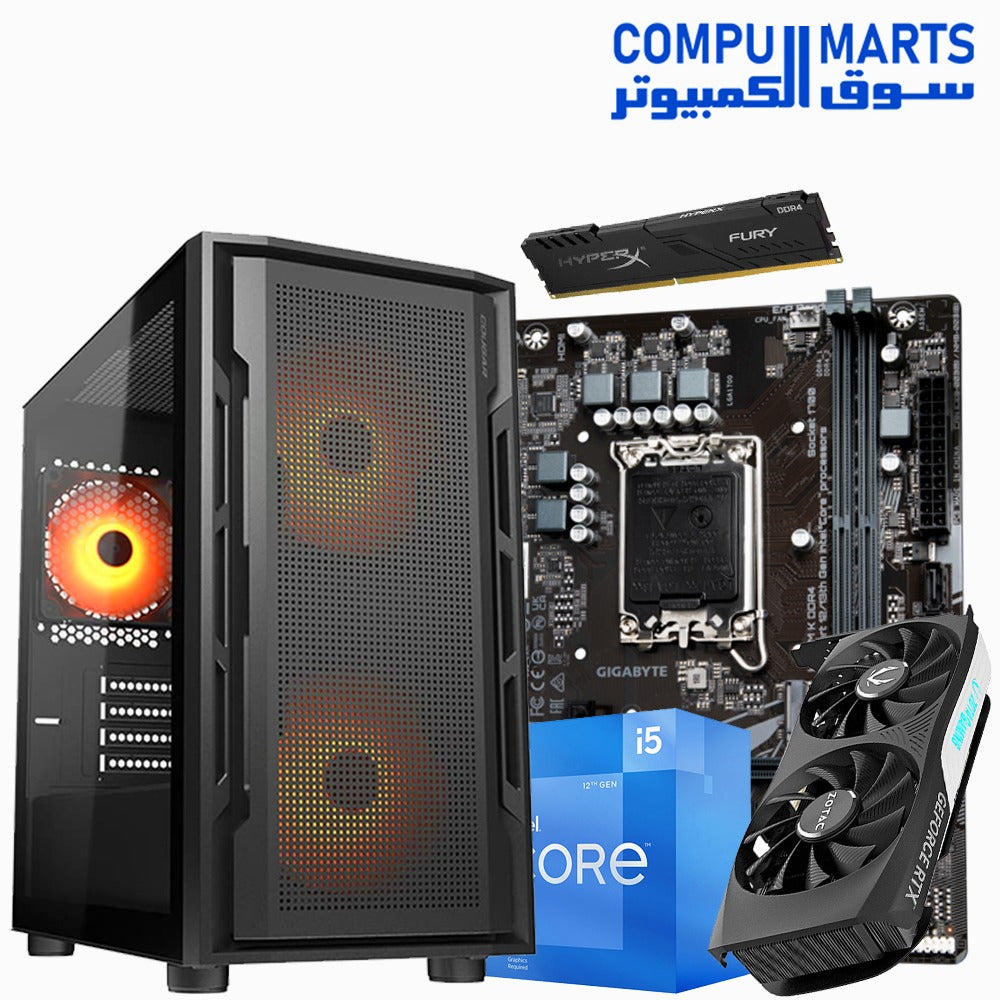 Intel i5-12400F Gaming PC – RTX 4060 Ti, 16GB RAM, 500GB NVMe, RGB Case | High-Performance Build