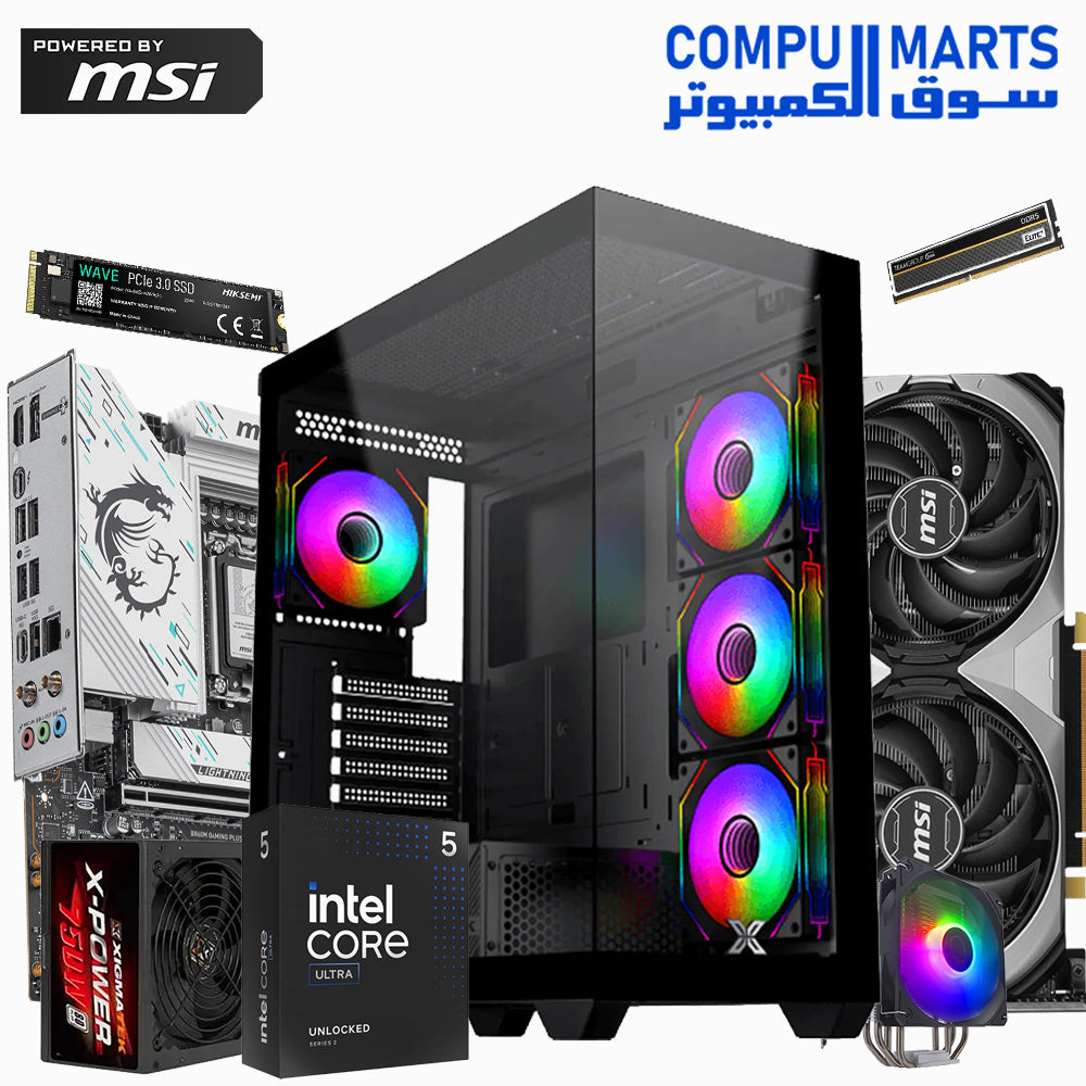 Intel Ultra 5 245KF | MSI B860M GAMING PLUS WIFI | 16GB DDR5 | RTX 4070 SUPER | 512GB NVMe | XIGMATEK BLAST ARGB + 750W PSU | Hyper 212 Spectrum V3