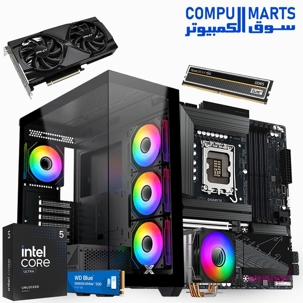 Custom Gaming PC – Intel Core Ultra 5 225F | RTX 4060 Ti 8GB | 32GB DDR5 | 500GB NVMe | MSI B860 | LUXPRO 750W