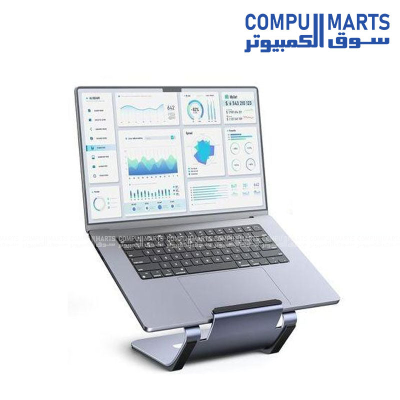 JSAUX tabletop laptop stand with aluminum construction for notebooks and tablets available at Compumarts