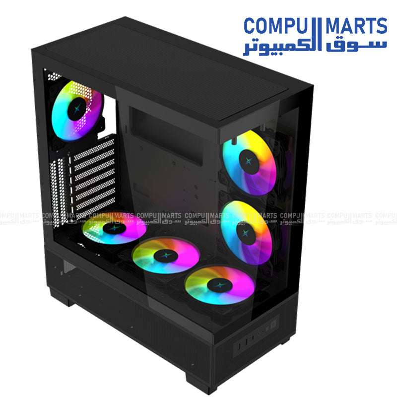 Jupiter II TG E-ATX PC Case with 6 ARGB Fans Control Hub Remote Control Tempered Glass Panels 750W 80 Plus Bronze PSU PCIe 5.0 USB Type-C White