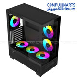 Jupiter II TG E-ATX PC Case with 6 ARGB Fans Control Hub Remote Control Tempered Glass Panels 750W 80 Plus Bronze PSU PCIe 5.0 USB Type-C White