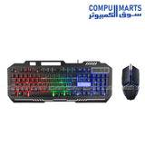 K-513 metal gaming keyboard and mouse combo