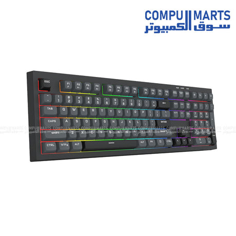 Redragon K518 CRUX RGB membrane gaming keyboard 108 keys anti-ghosting USB wired black