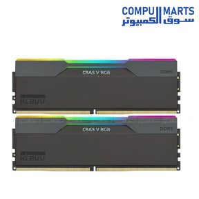 KLEVV CRAS V RGB 32GB DDR5 6400MHz CL32 desktop memory kit with 2x16GB configuration for gaming PCs in Egypt