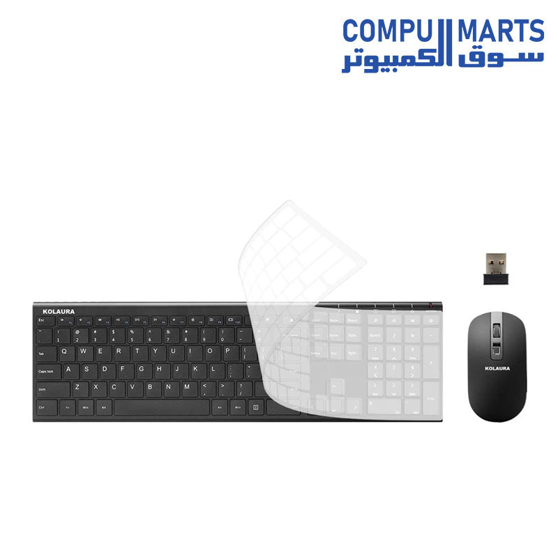 KOLAURA Ultra Thin Rechargeable Wireless Keyboard and Mouse Combo - 35 ...