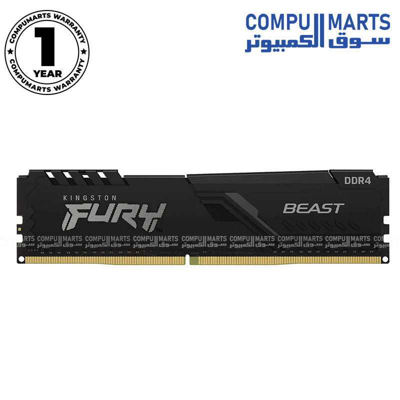 Kingston 8GB  Fury DDR4 3200 Mhz Black PC Memory Module CL 16 (ECS WARRANTY )