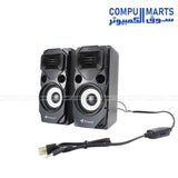 Kisonli U-9004 USB stereo speaker with LED light for laptop and PC in Egypt