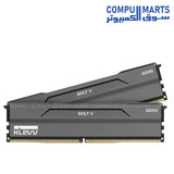Klevv Bolt V 32GB 2x16GB DDR5 6000MHz CL28 desktop memory with AMD EXPO and XMP 3.0 support available in Egypt from Compumarts