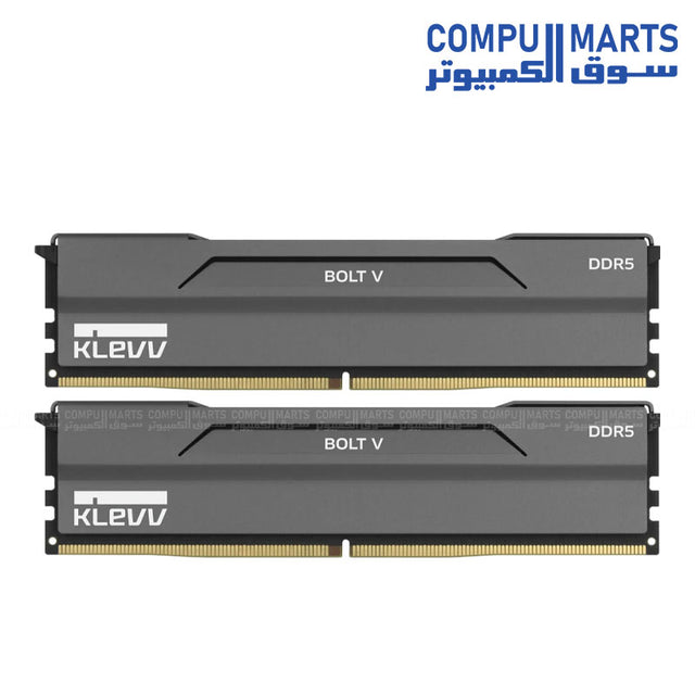 Klevv Bolt V 32GB 2x16GB DDR5 6400MHz CL30 desktop memory with AMD EXPO and XMP 3.0 support available in Egypt from Compumarts