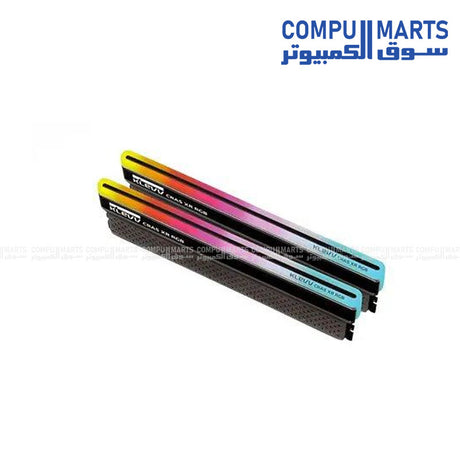 KLEVV CRAS XR RGB DDR4 gaming memory featuring 3600MHz speed, RGB lighting with 16.8 million colors, and aluminum heat sink design