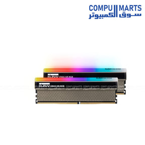 Klevv Cras Xr RGB 16GB 2x8GB DDR4 3600MHz CL18 Desktop Memory with dual RGB bars and aluminum heat spreader available in Egypt