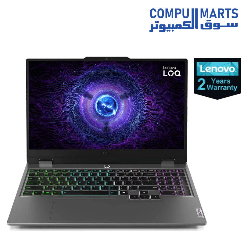 "استمتع بأداء فائق مع لابتوب لينوفو LOQ 15IRX9 الذي يأتي بمعالج Core i7-13650HX القوي، وبطاقة رسومات RTX 3050 6GB، وذاكرة 16GB DDR5، وشاشة 15.6 بوصة FHD 144Hz IPS، مثالي للألعاب والعمل المتطلب. مع ضمان من الوكيل لمدة عامين، سيكون خيارك الأفضل في مصر للحصول على أفضل تجربة استخدام."